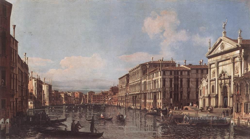 Blick auf den Canal Grande bei San Stae Bernardo Bell Klassische Venedig Ölgemälde